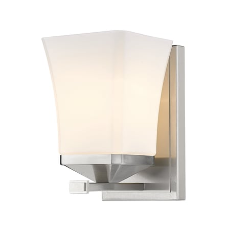 Darcy 1 Light Wall Sconce, Brushed Nickel & Etched Opal